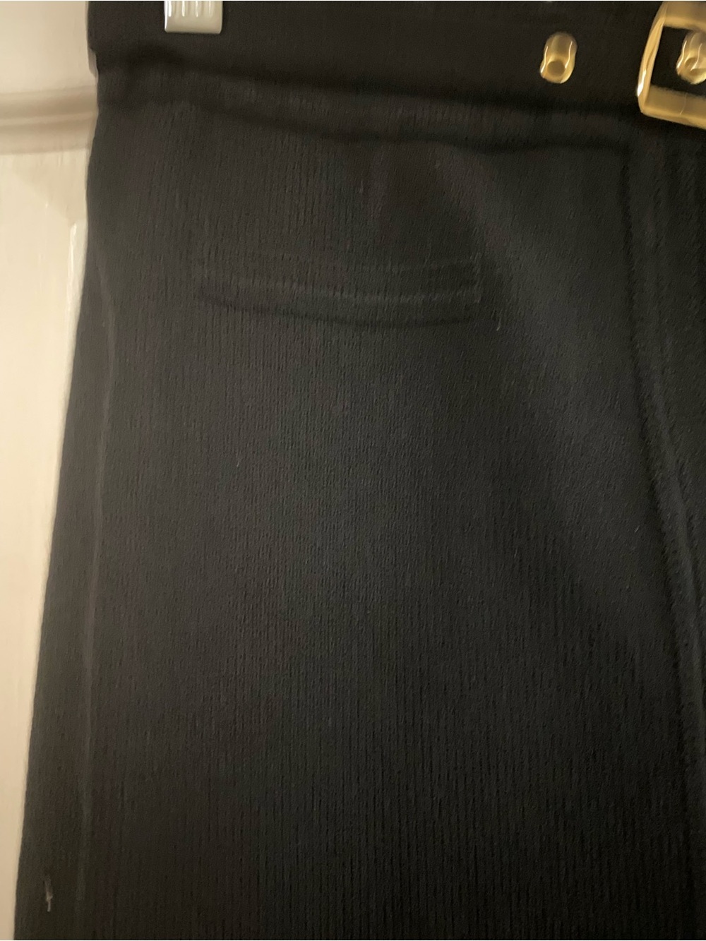 VTG St. John Sport by Marie Gray Knit Black Old Money Hold Trim Midi Skirt S - Picture 10 of 14
